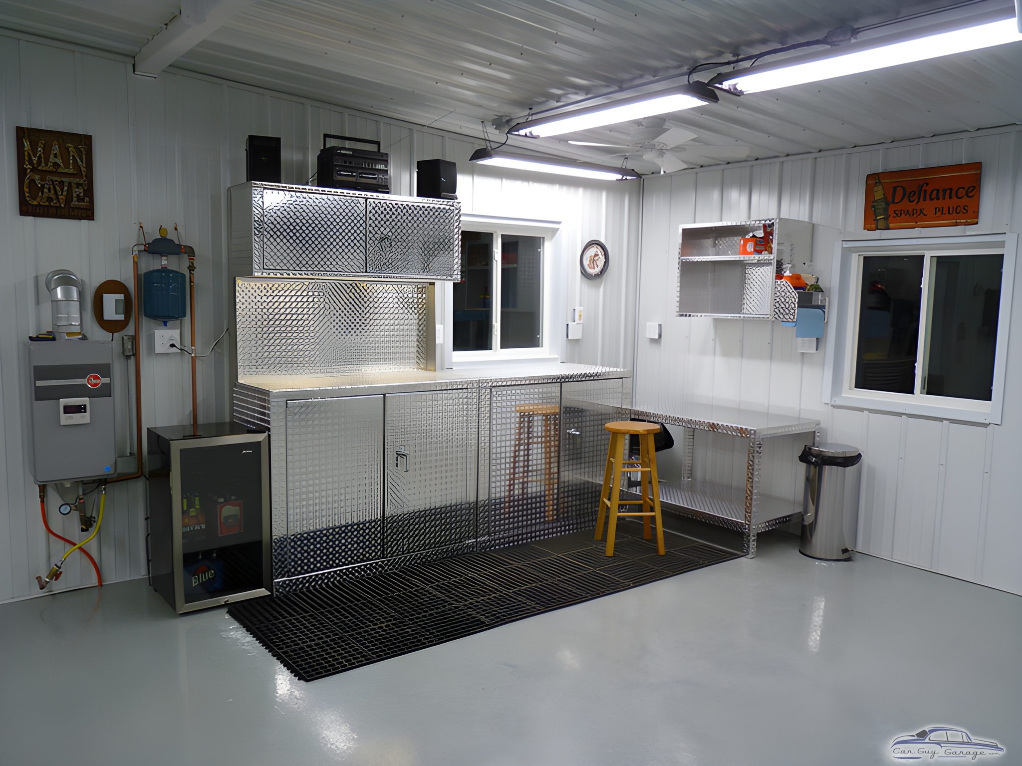 Diamond Plate Cabinets and Workbench Man Cave - Dave from Marshalltown, IA