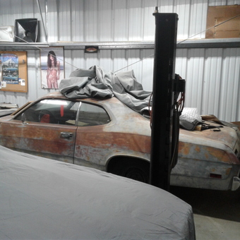 Classic Car Project in Metal Garage with Lift - Mopar Garage from Murrieta, Ca