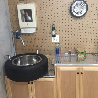 Garage Workstation With Tire Sink and Pegboard - Hizzoner from Flowery Branch, Ga