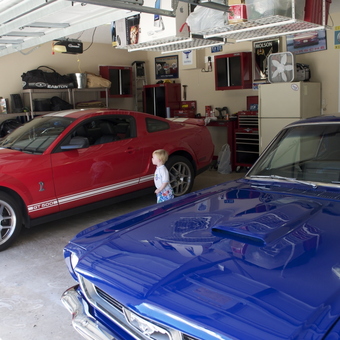 Organized Garage with Mustangs and Cabinets - Hutchy from Jacksonville, FL