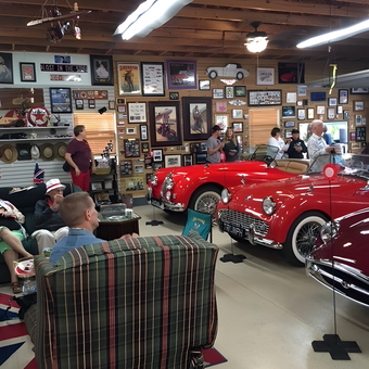 Classic Car Garage with Wall Decor and Triumphs - Classic PopPop from Jacksonville, FL