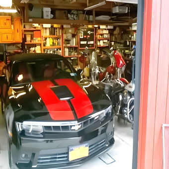 Organized Garage With Camaro and Motorcycles - Dennis from Grand Island, New York