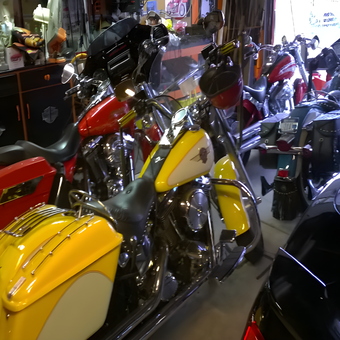 Classic Motorcycle Garage with Storage Cabinets - Dennis from Grand Island, New York