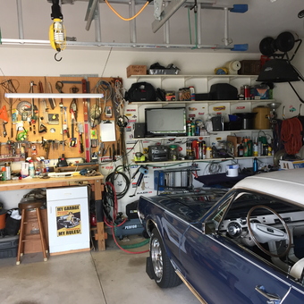 Organized garage with workbench, tools, and classic car - berns68 from Plainfield, IL