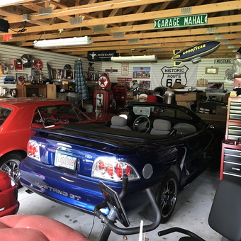 Classic Mustang Garage with Tool Chests and Signs - Mustang Garage from Howards Grove, WI