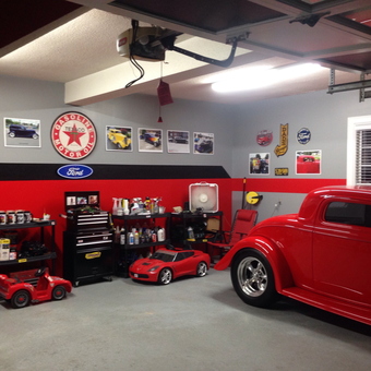 Classic Car Garage With Red Decor and Signs - G-money from Williamsburg, Ky