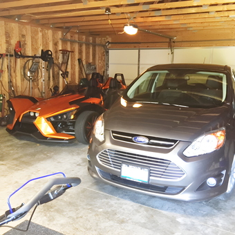 Two-Car Garage With Tools and Storage Racks - Nic from Moline, Illinois