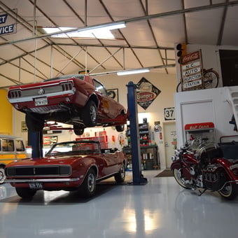 Classic Cars, Motorcycle, and Retro Signs in Garage - MyRod from Roanoke, TX