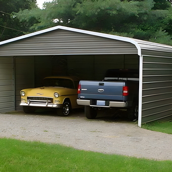 Metal Two Car Garage with Classic and Pickup - Mango from Reading, PA