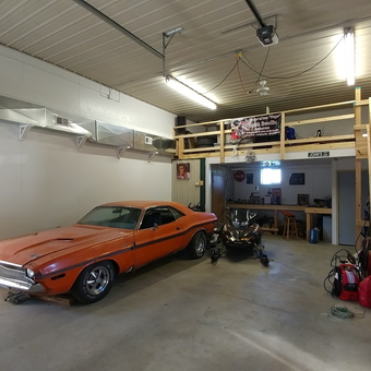 Garage with Classic Car, Snowmobile, Loft and Tools - Mustang Man from Courtland, MN