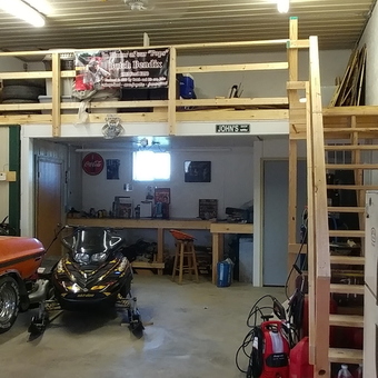 Garage With Classic Car, Snowmobile, Loft and Workbench - Mustang Man from Courtland, MN