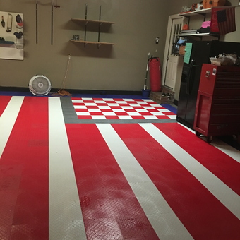 Patriotic Garage Floor Tiles and Storage - Sir Kelly from Little Rock, AR