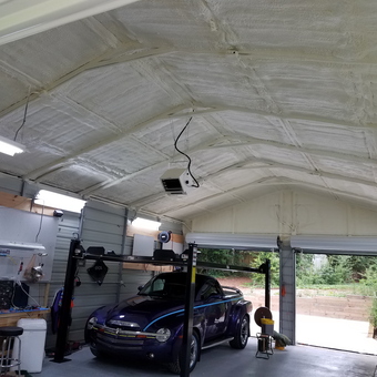 Insulated Garage With Car Lift and Workbench - OLDFRED from Snellville, GA