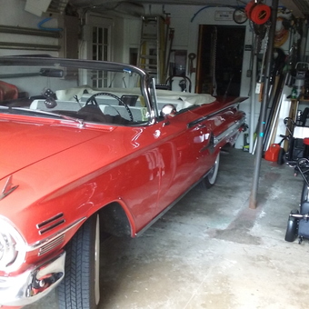 Classic Red Convertible and Tools in Organized Garage - Rick from La Crosse, WI