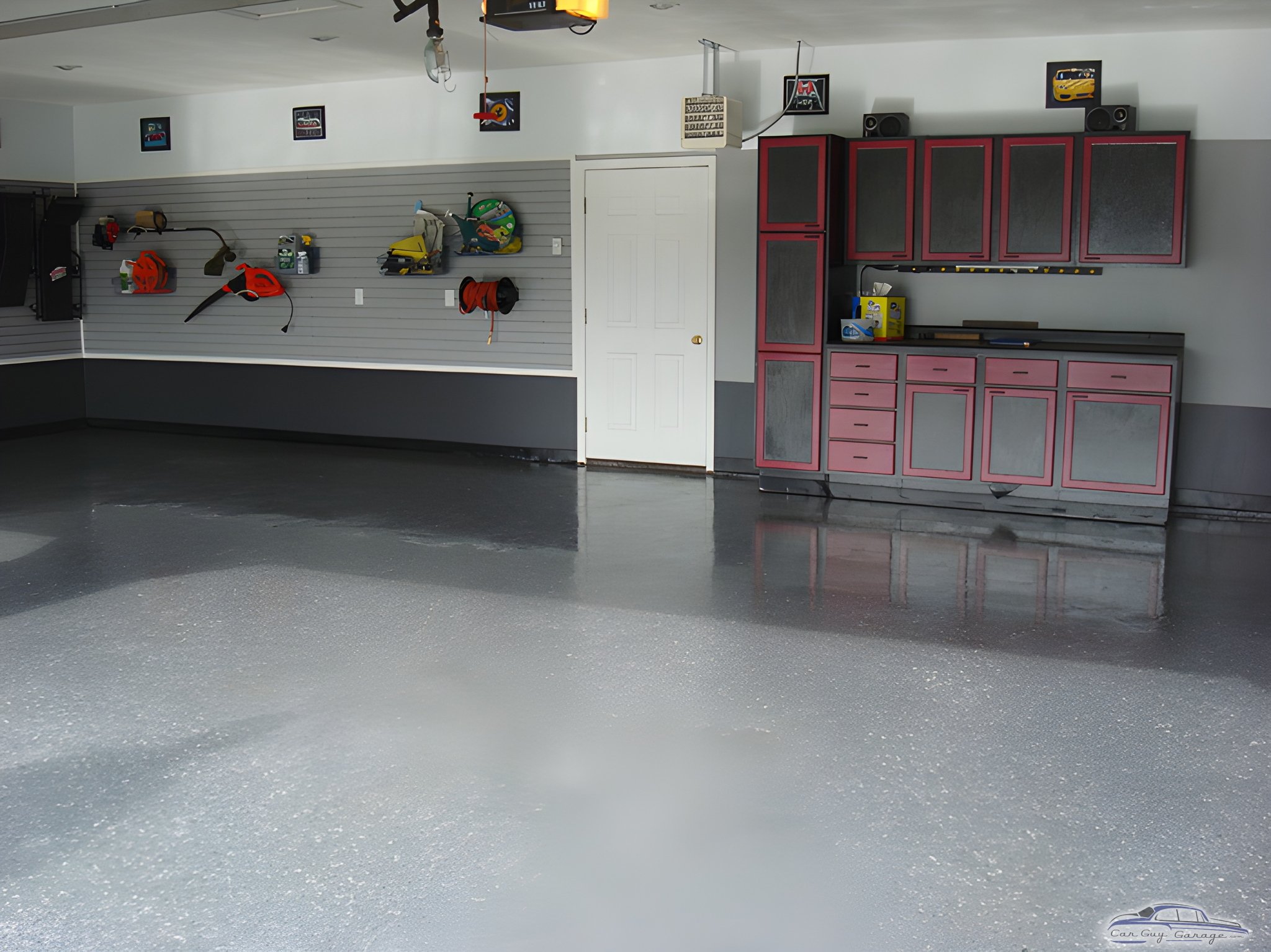 Garage with Wall Storage, Cabinets, and Epoxy Floor - Beau's Man Cave from Oshkosh, WI