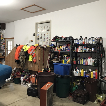 Organized Garage Shelving with Car Care Products - Berger from Harvard, Illinois