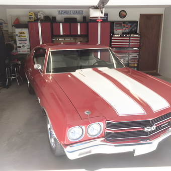 Classic Car in Organized Garage with Cabinets and Tools - Mike from Nelson, British Columbia