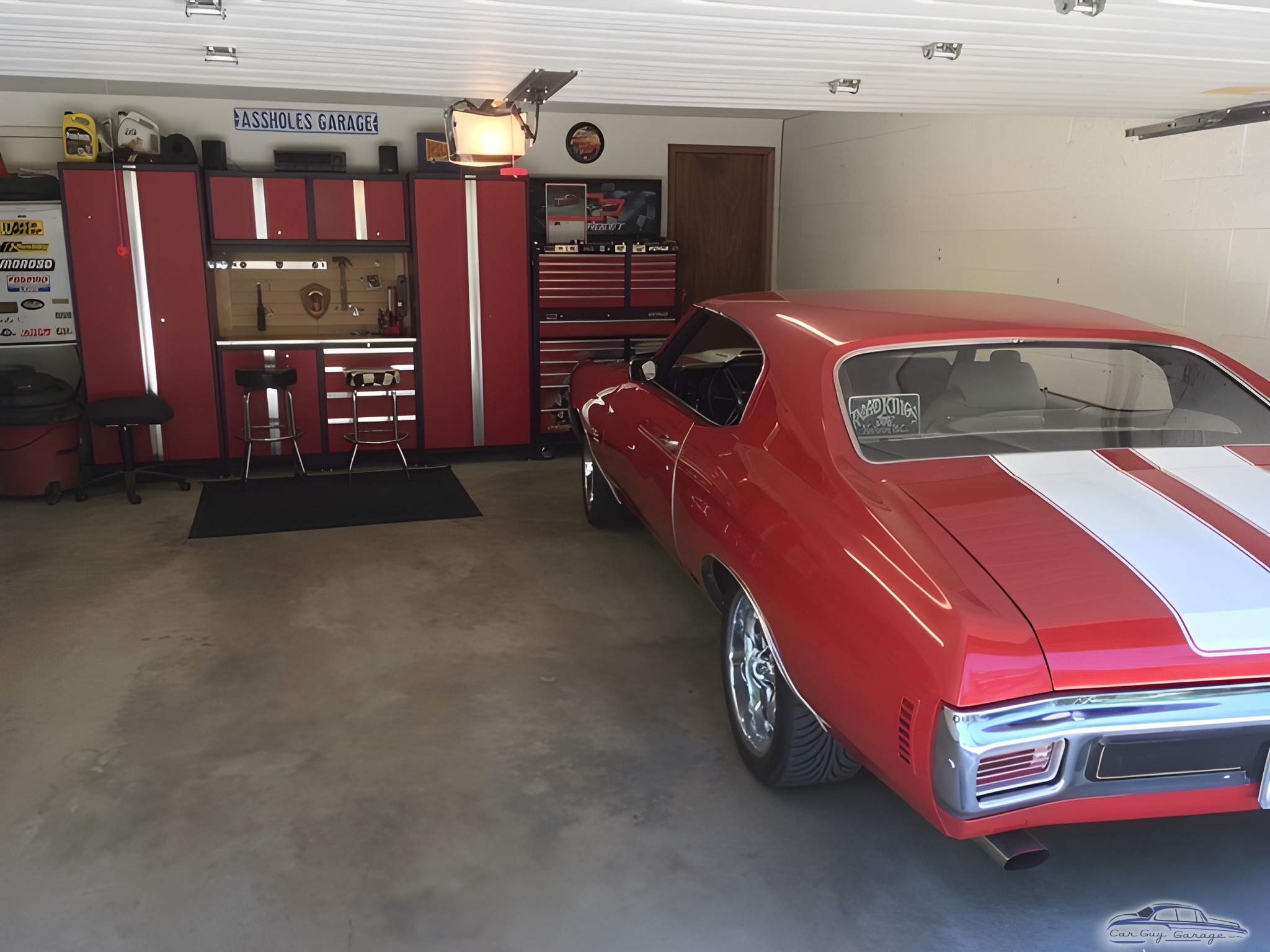 Red Classic Car and Red Garage Cabinets - Mike from Nelson, British Columbia