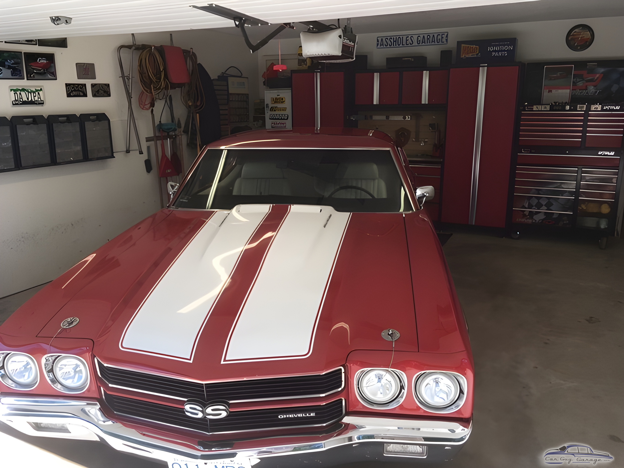 Classic Car with Red Garage Cabinets and Tool Storage - Mike from Nelson, British Columbia