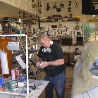 Garage Paint Prep Area with Tools and Parts - Raymond from Redding, CA