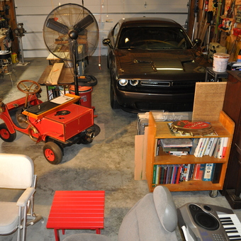 Organized Garage With Workbench, Tools, and Classic Car - Mikey