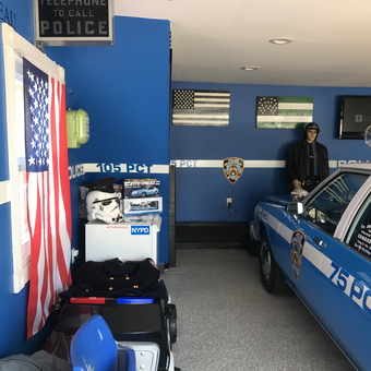 NYPD Themed Garage With Police Car And Decor - Jay from Massapequa, New York