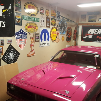 Mopar Garage with Pink Muscle Car and Wall Signs - Duane from Sinking Spring, Pa
