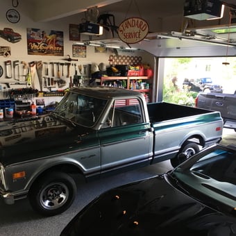 Classic Truck, Tools, and Vintage Signs in Organized Garage - Parfett