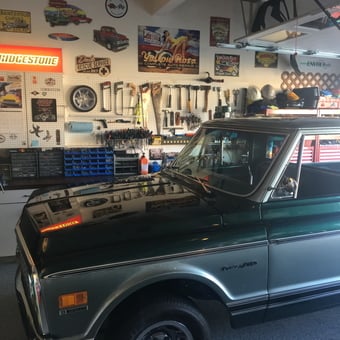Organized Garage With Classic Truck and Wall Storage - Parfett