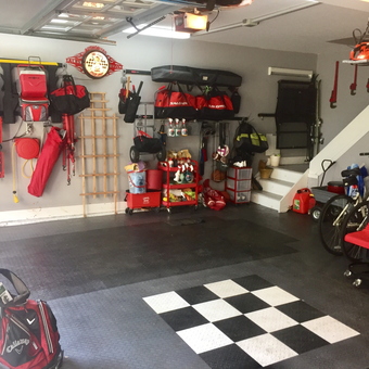 Organized garage with wall storage and tool chest - Lou's Garage from Garden City, NY