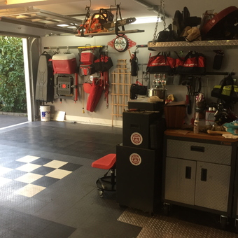 Organized Garage with Wall Storage and Cabinets - Lou's Garage from Garden City, NY