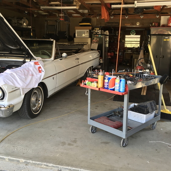 Classic Chevy Convertible and Tool Cart in Organized Garage - Dan from Atascadero, CA