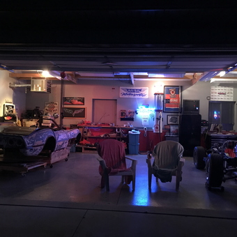 Classic Car Restoration Garage with Neon Signs - Bob from Fairfax, IA