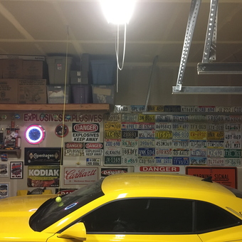Garage Decor with License Plates and Neon Clock - Blaster from Winnemucca, Nevada