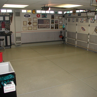 Organized garage with wall decor and workbench - Rdgliot from Lake in the Hills, IL