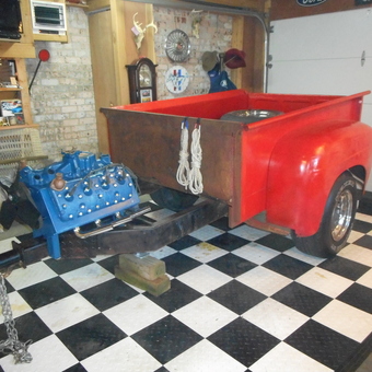 Classic Truck Bed Trailer with Engine Display - Chip from Chattanooga, Tennessee