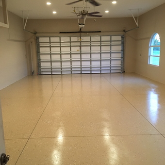 Epoxy Garage Floor with Ceiling Fans and Lighting - Joe from Punta Gorda, Florida