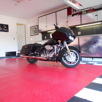 Motorcycle in Garage with Diamond Plate Cabinets - Mark from Petaluma, CA
