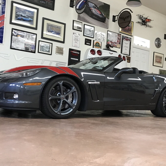 Corvette Decorated Garage with Wall Art and Tools - Forvettes from Arnold, MO