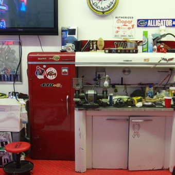 Red Tool Cabinet, Workbench, and Garage Decor - Paws from Naples, Florida
