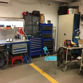 Organized garage with tool chests, workbench, and welder - PetterT from Oslo, Norway