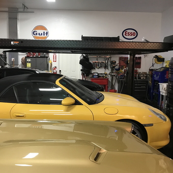 Organized Garage with Car Lift and Tool Storage - Vince from Punta Gorda, FL