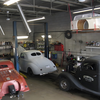Classic Cars and Auto Lift in Organized Garage - JAR Racing from Niagara Falls, New York