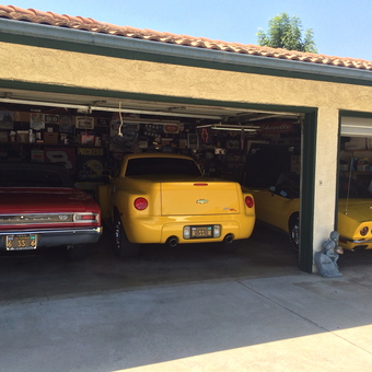 Classic and Modern Chevy Cars in Organized Garage - Vince from La Verne, Calif.