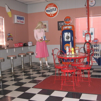 Retro Diner Garage Decor with Gulf Gas Pump - Kenny's Garage from Milton, Del