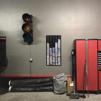 Garage with Red Cabinets, Traffic Light, Tool Storage - Troy from New Albany, IN