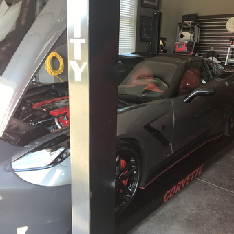Modern Garage with Corvette Lift and Wall Storage - Troy from New Albany, IN