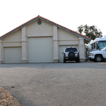 Three Door Garage with Vehicles Parked Outside - Mikey Farfan from Coarsegold, CA