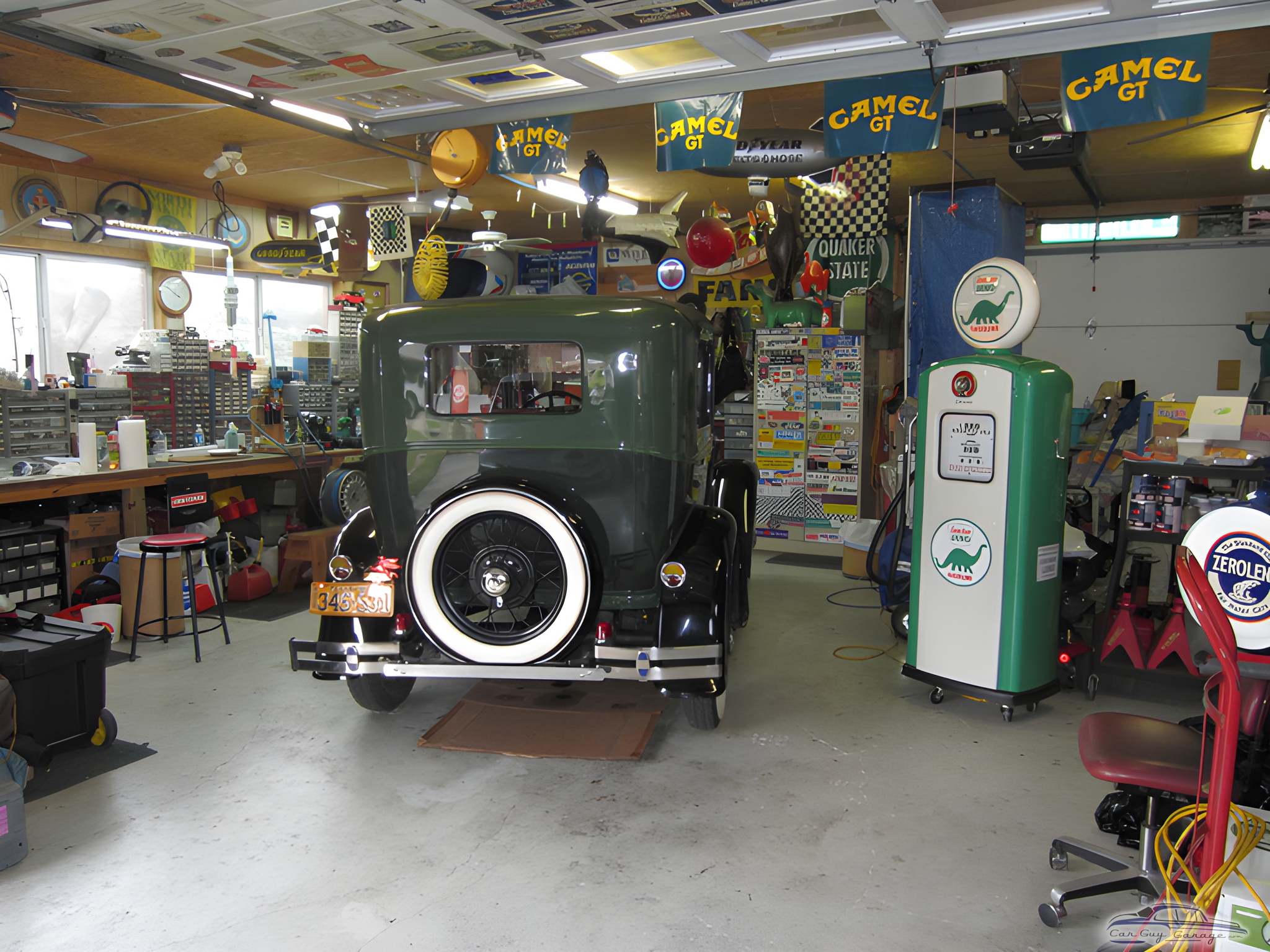 Classic Car Garage with Vintage Gas Pump and Signs - GTRacer from San Antonio, TX
