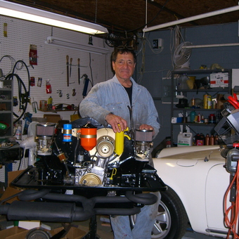 Organized Garage Workspace with Engine and Tools - Don from Newark, Delaware